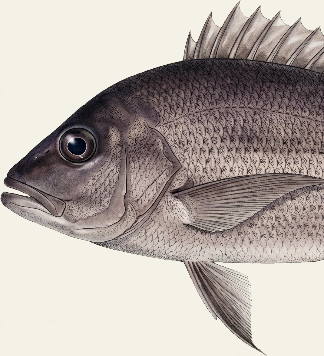 Detail of the Black Snapper illustration at full resolution