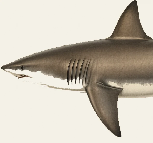 Detail of the White Shark illustration at full resolution
