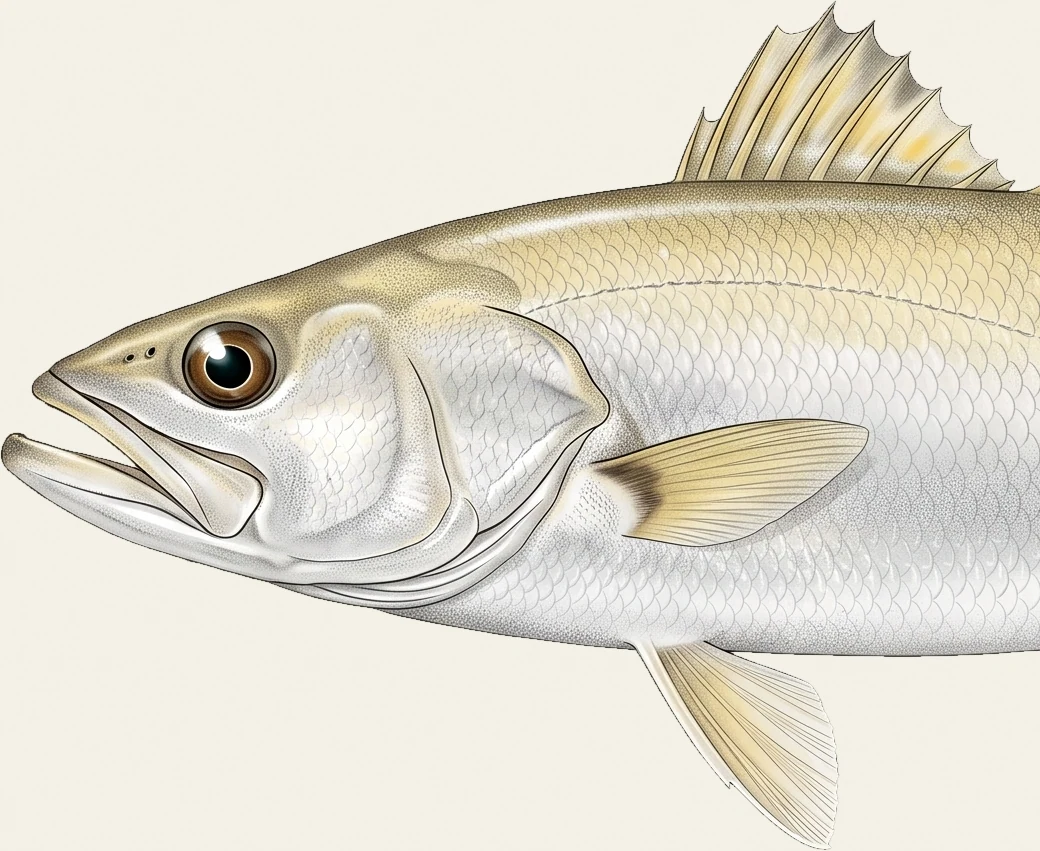 Detail of the Sand Seatrout illustration at full resolution