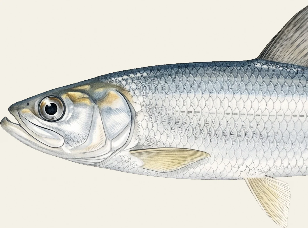 Detail of the Ladyfish illustration at full resolution