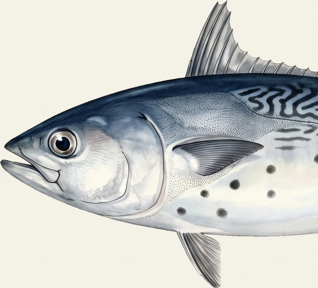 Detail of the Little Tunny illustration at full resolution