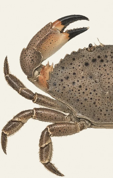 Detail of the Stone Crab illustration at full resolution