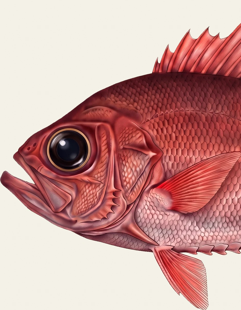 Detail of the Darwin's Slimehead illustration at full resolution