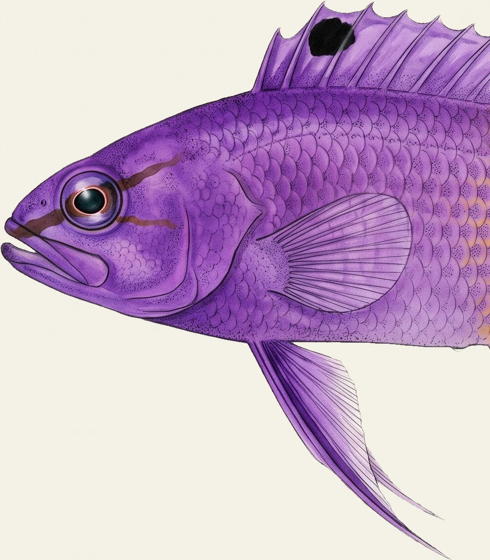 Detail of the Fairy Basslet illustration at full resolution