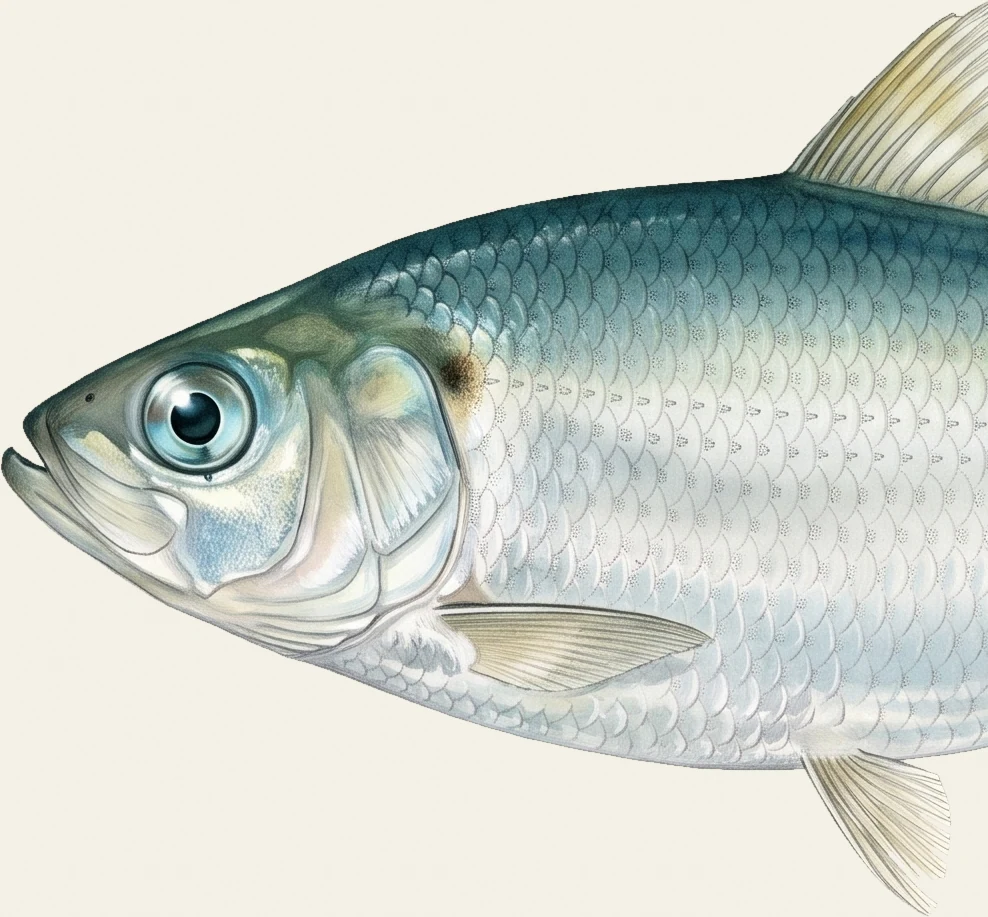 Detail of the Scaled Sardine illustration at full resolution