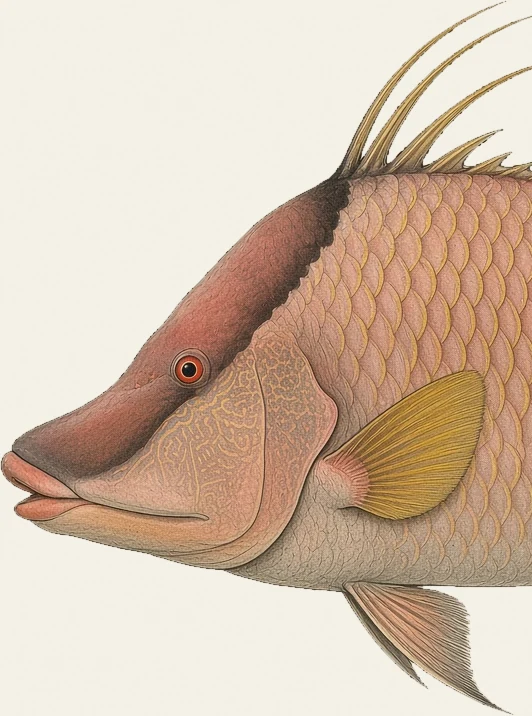 Detail of the Hogfish illustration at full resolution