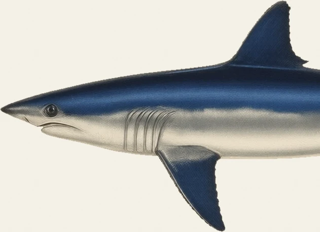 Detail of the Shortfin Mako illustration at full resolution