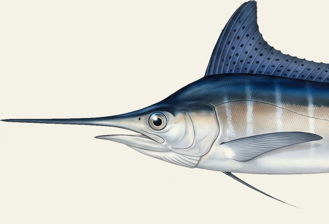 Detail of the White Marlin illustration at full resolution