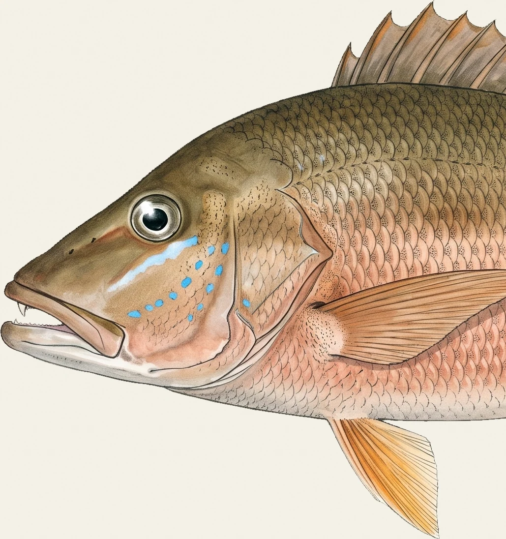 Detail of the Dog Snapper illustration at full resolution