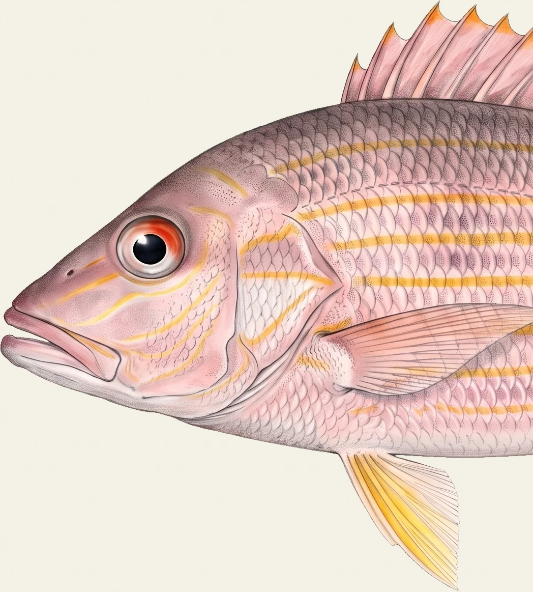 Detail of the Lane Snapper illustration at full resolution