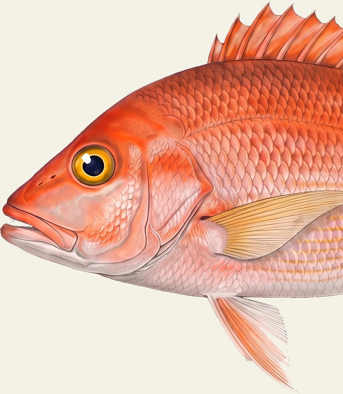 Detail of the Silk Snapper illustration at full resolution