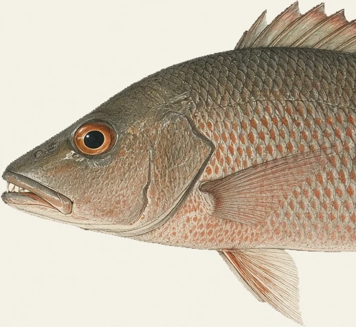 Detail of the Mangrove Snapper illustration at full resolution