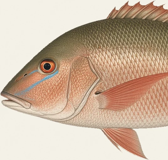 Detail of the Mutton Snapper illustration at full resolution