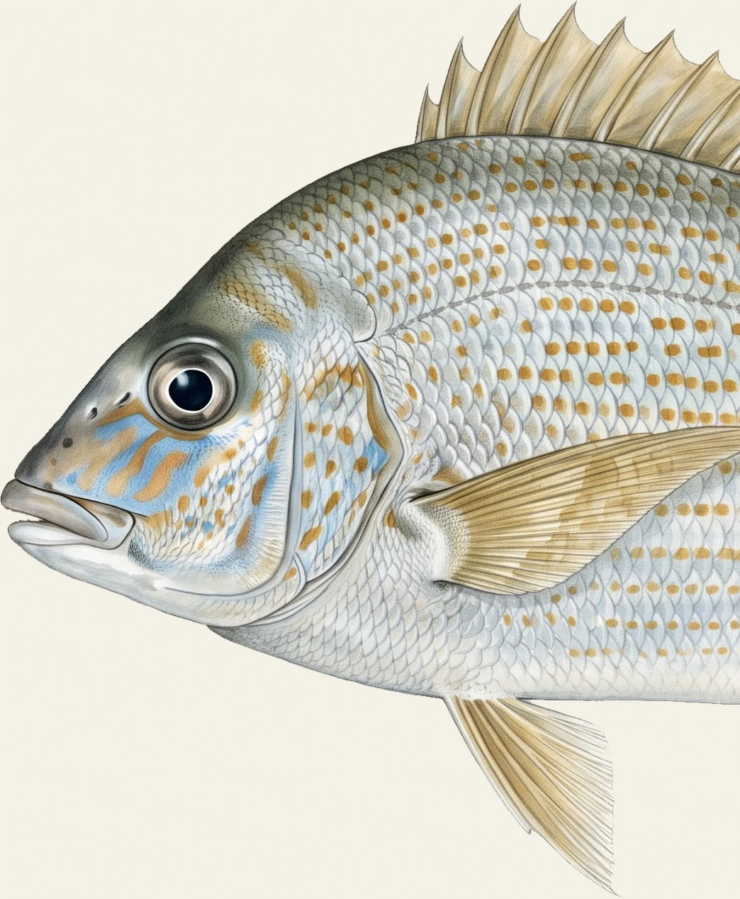 Detail of the Pigfish illustration at full resolution