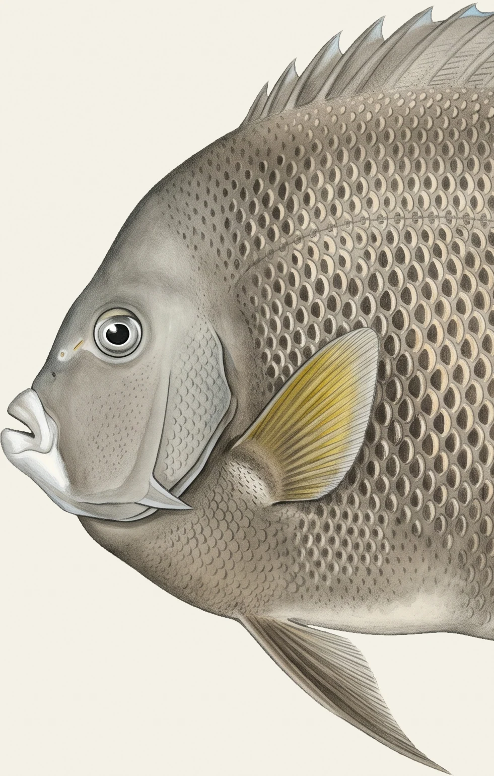 Detail of the Gray Angelfish illustration at full resolution