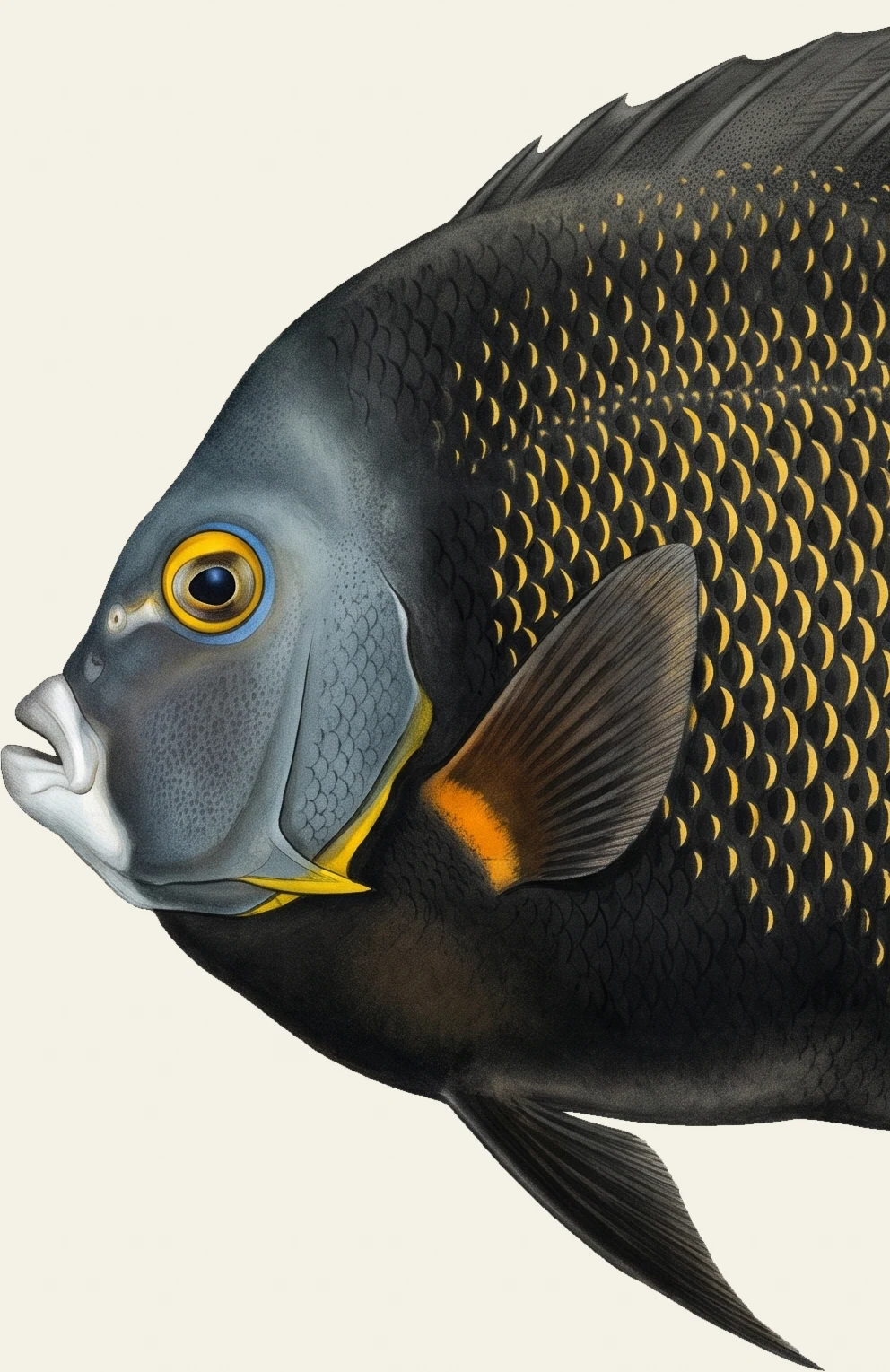 Detail of the French Angelfish illustration at full resolution