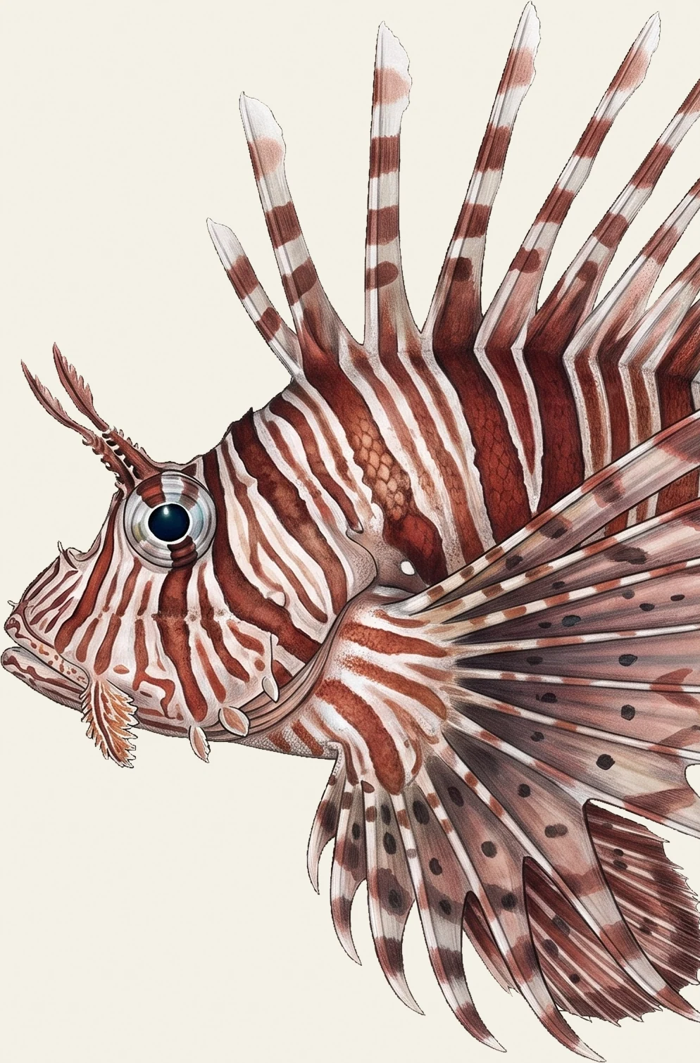 Detail of the Lionfish illustration at full resolution