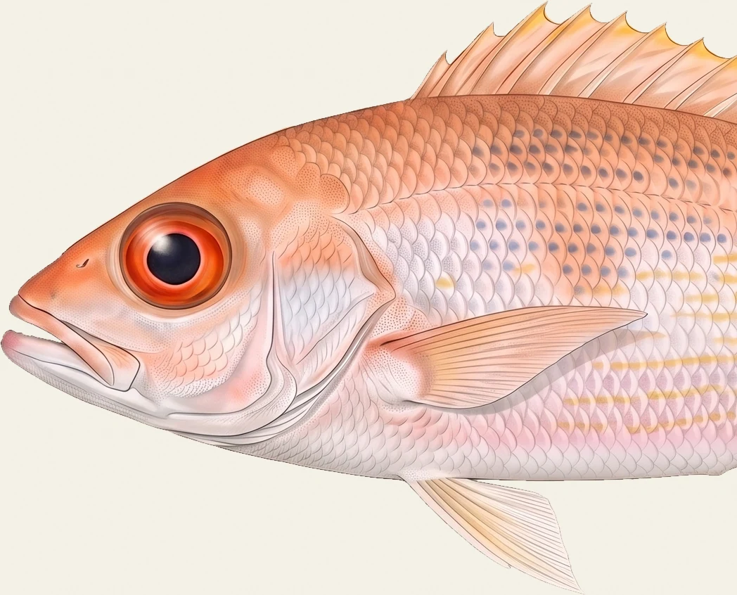 Detail of the Vermilion Snapper illustration at full resolution