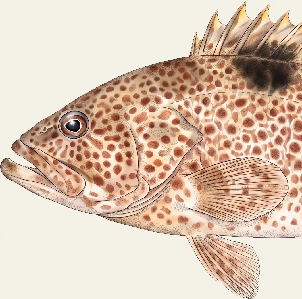 Detail of the Rock Hind illustration at full resolution