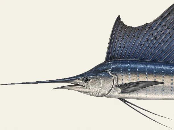 Detail of the Sailfish illustration at full resolution