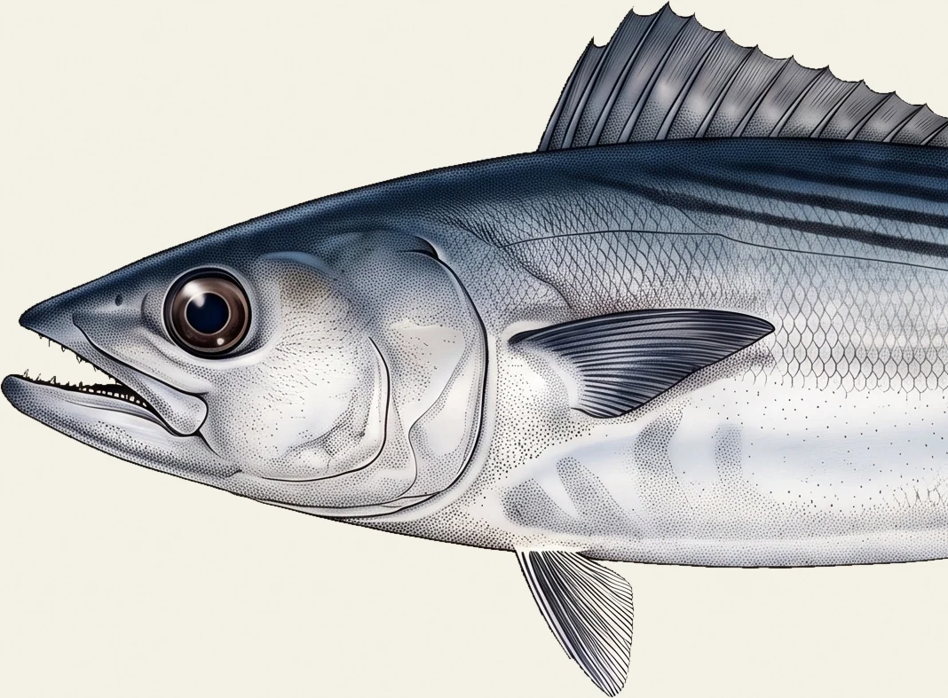 Detail of the Atlantic Bonito illustration at full resolution