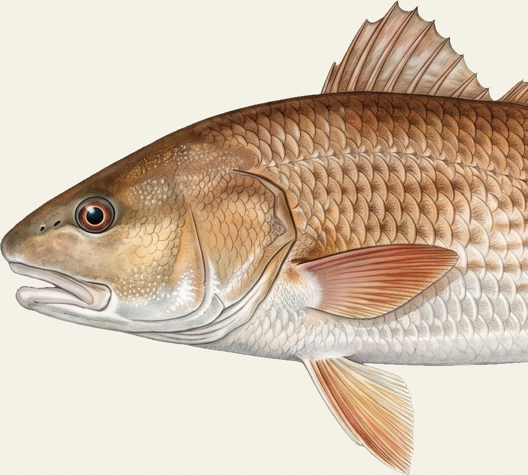 Detail of the Redfish illustration at full resolution