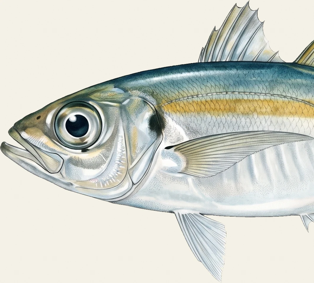 Detail of the Bigeye Scad illustration at full resolution