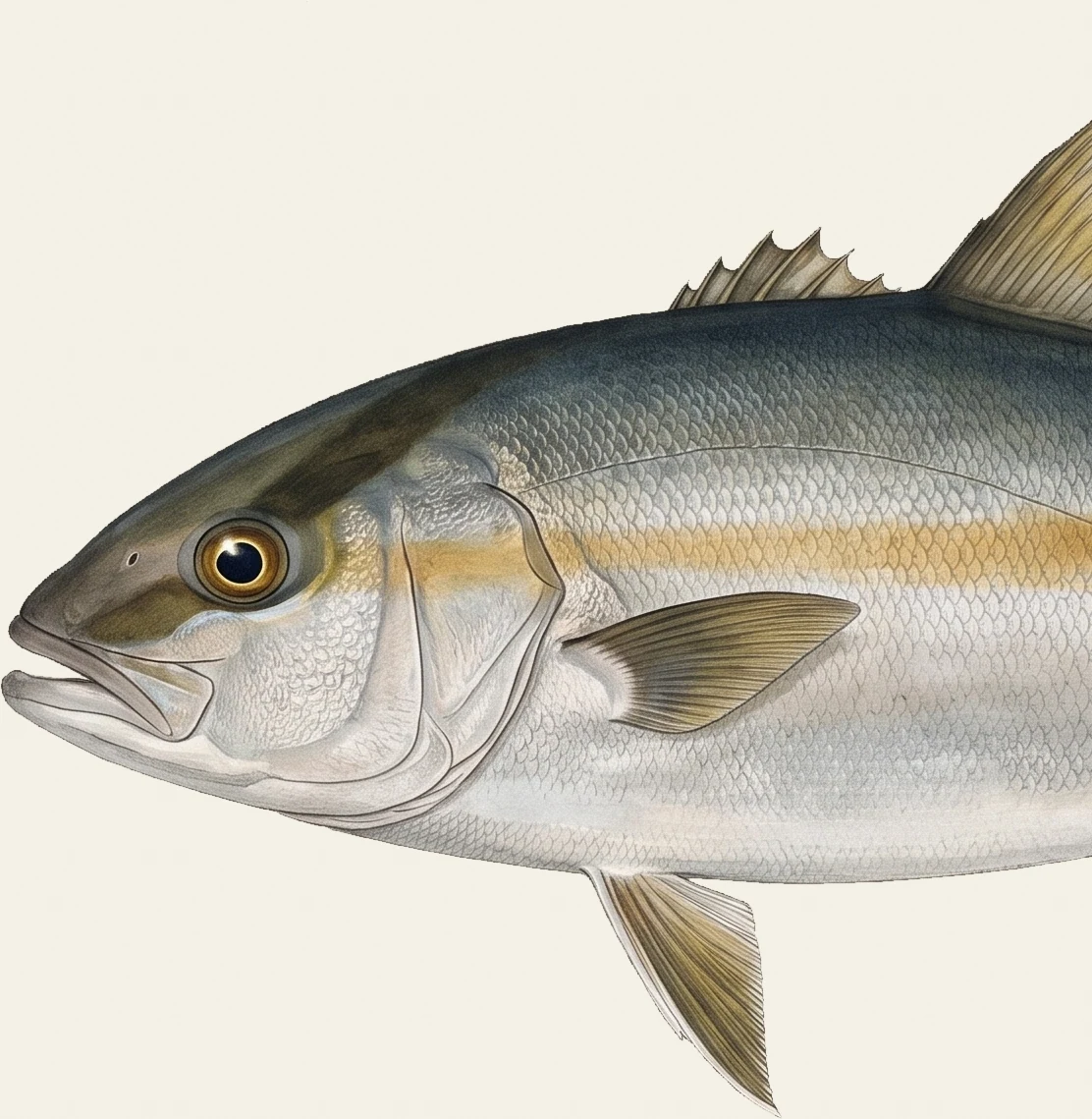 Detail of the Greater Amberjack illustration at full resolution