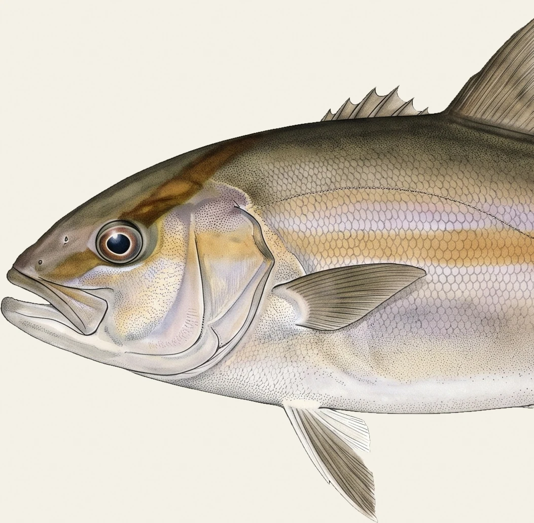 Detail of the Almaco Jack illustration at full resolution