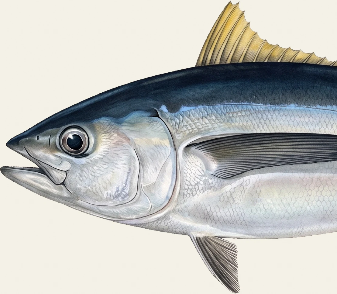 Detail of the Albacore illustration at full resolution
