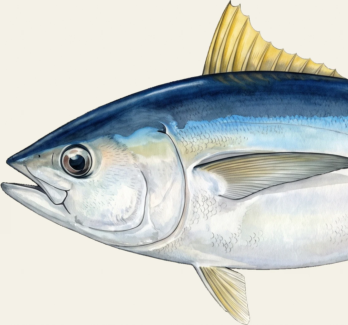 Detail of the Bigeye Tuna illustration at full resolution