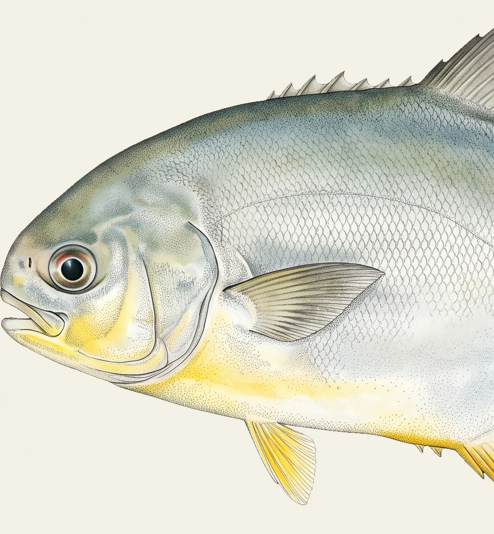 Detail of the Florida Pompano illustration at full resolution