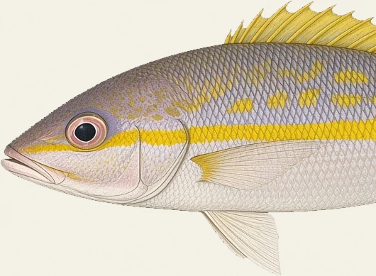 Detail of the Yellowtail Snapper illustration at full resolution