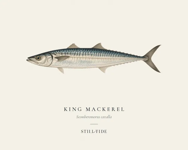 King Mackerel (Scomberomorus cavalla) specimen print