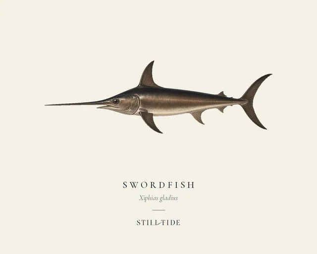 Swordfish (Xiphias gladius) specimen print