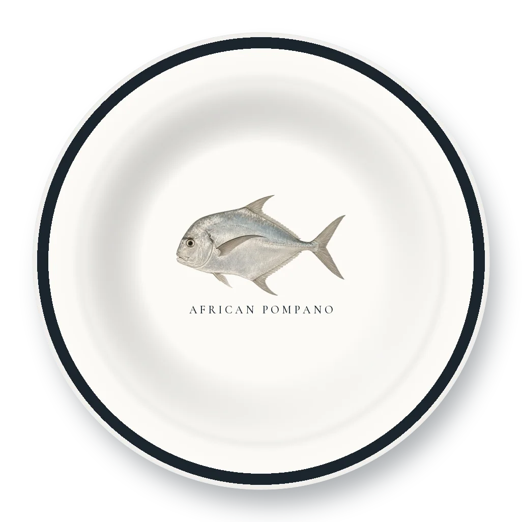 Enamel Bowl with African Pompano illustration