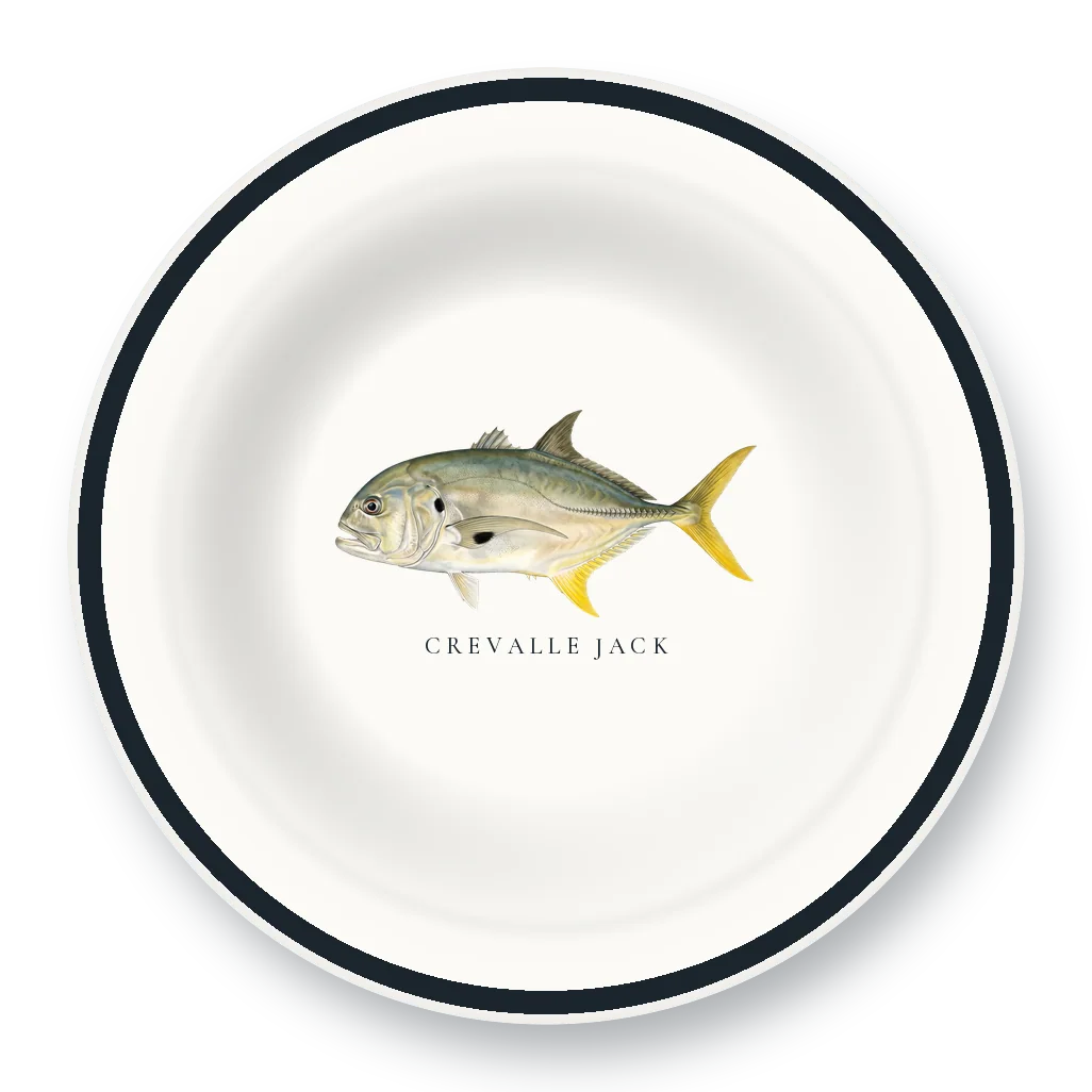 Enamel Bowl with Crevalle Jack illustration