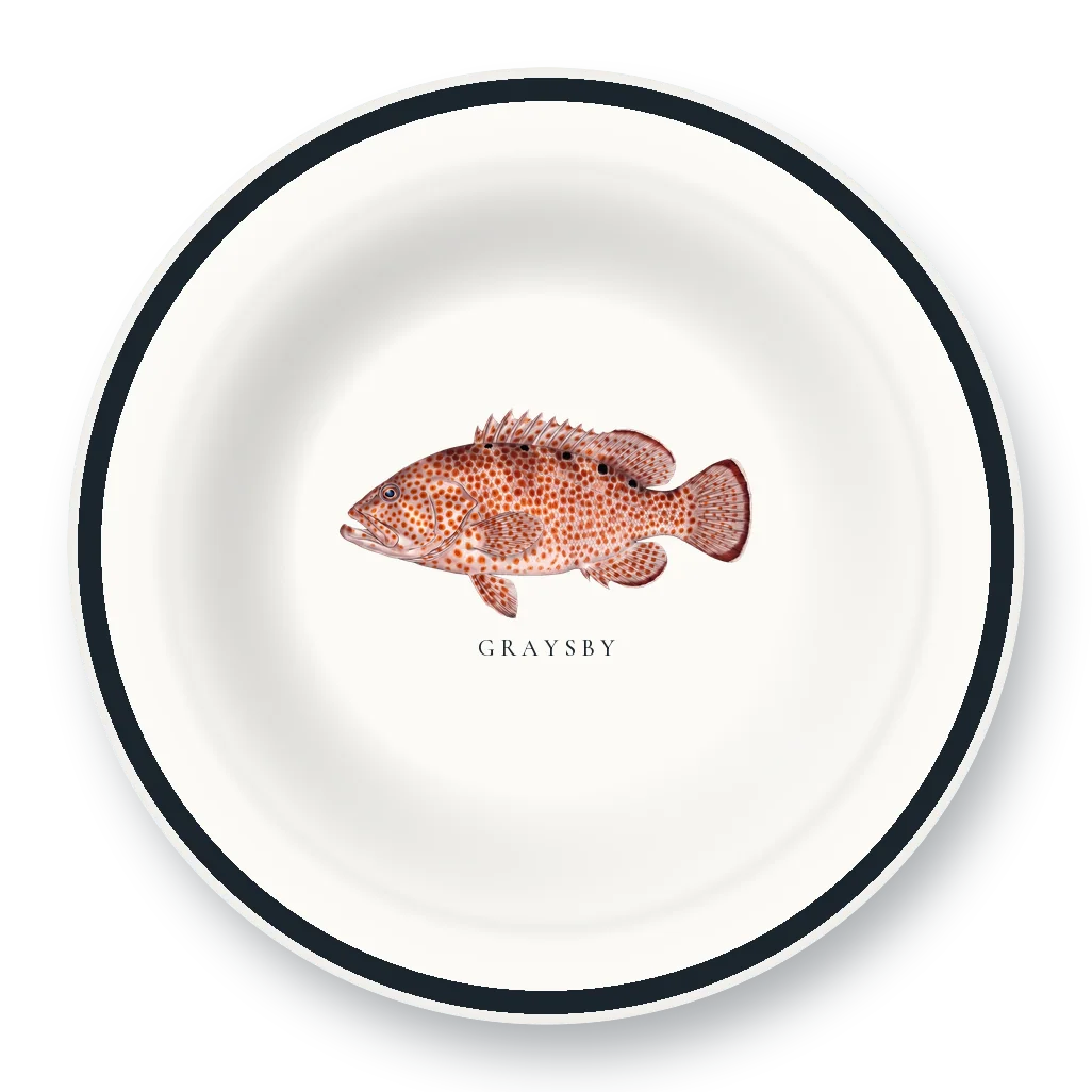 Enamel Bowl with Graysby illustration