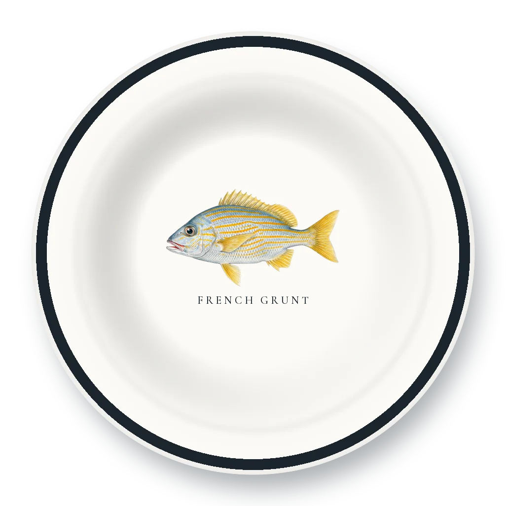 Enamel Bowl with French Grunt illustration