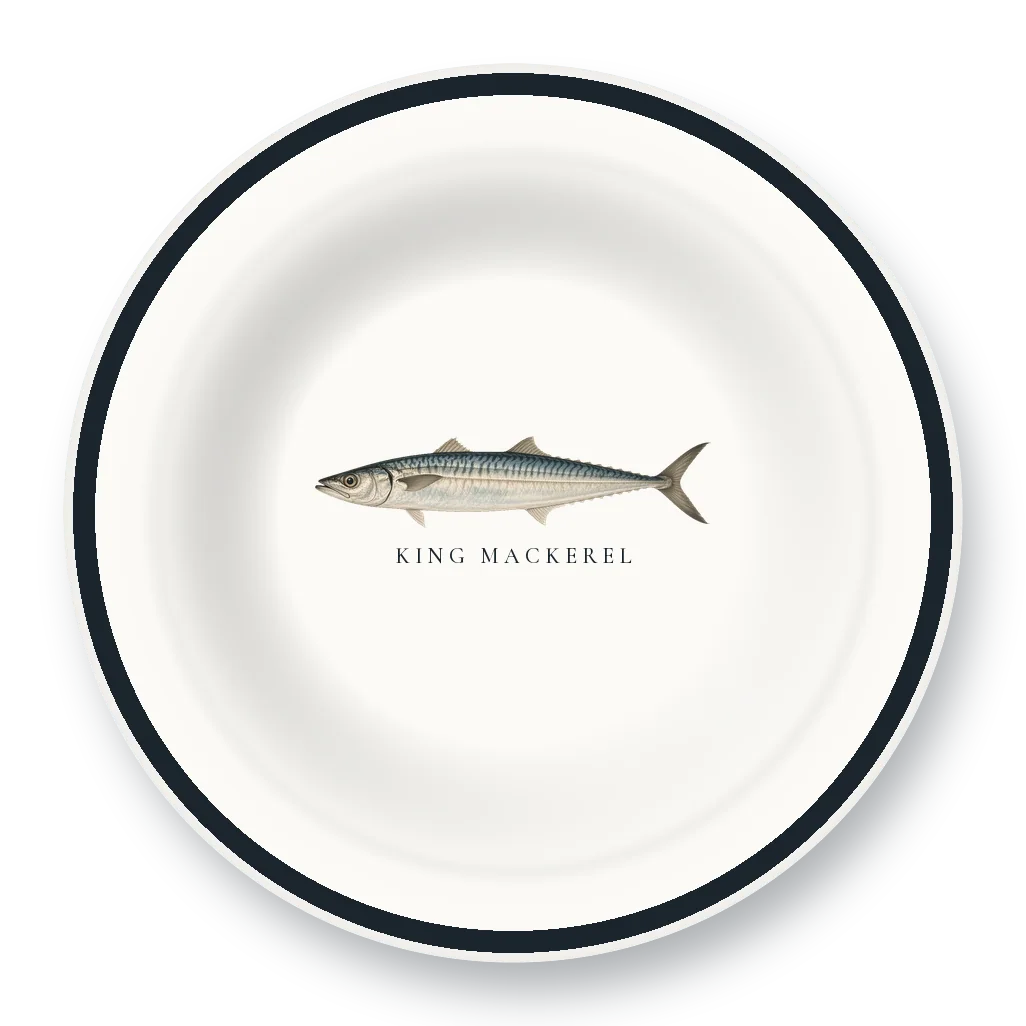 Enamel Bowl with King Mackerel illustration