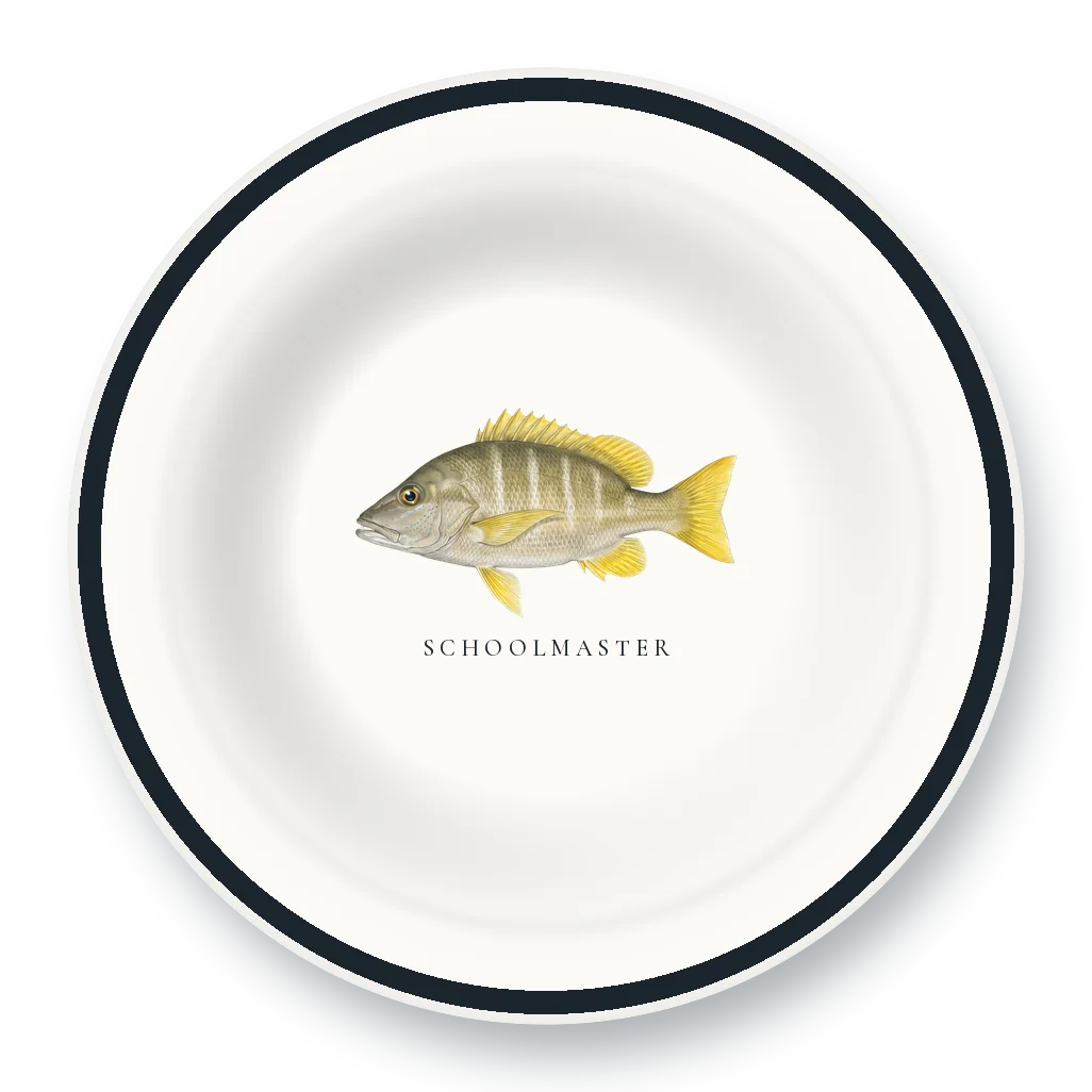 Enamel Bowl with Schoolmaster illustration