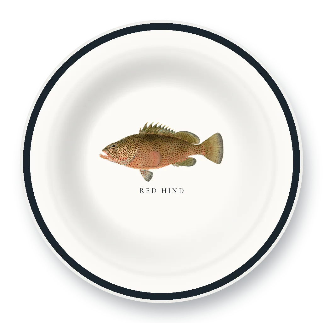 Enamel Bowl with Red Hind illustration