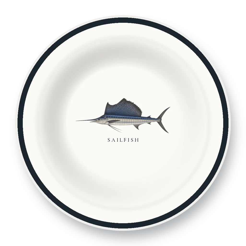 Enamel Bowl with Sailfish illustration
