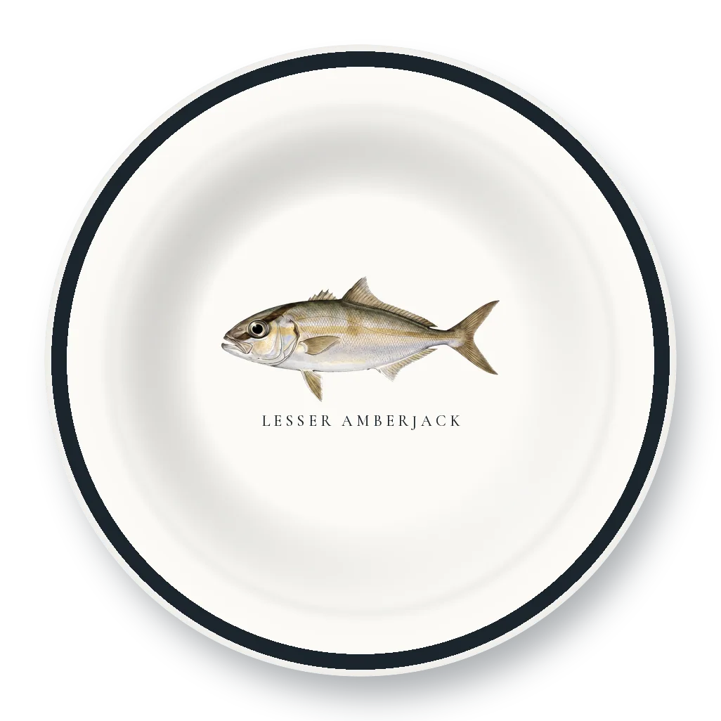 Enamel Bowl with Lesser Amberjack illustration