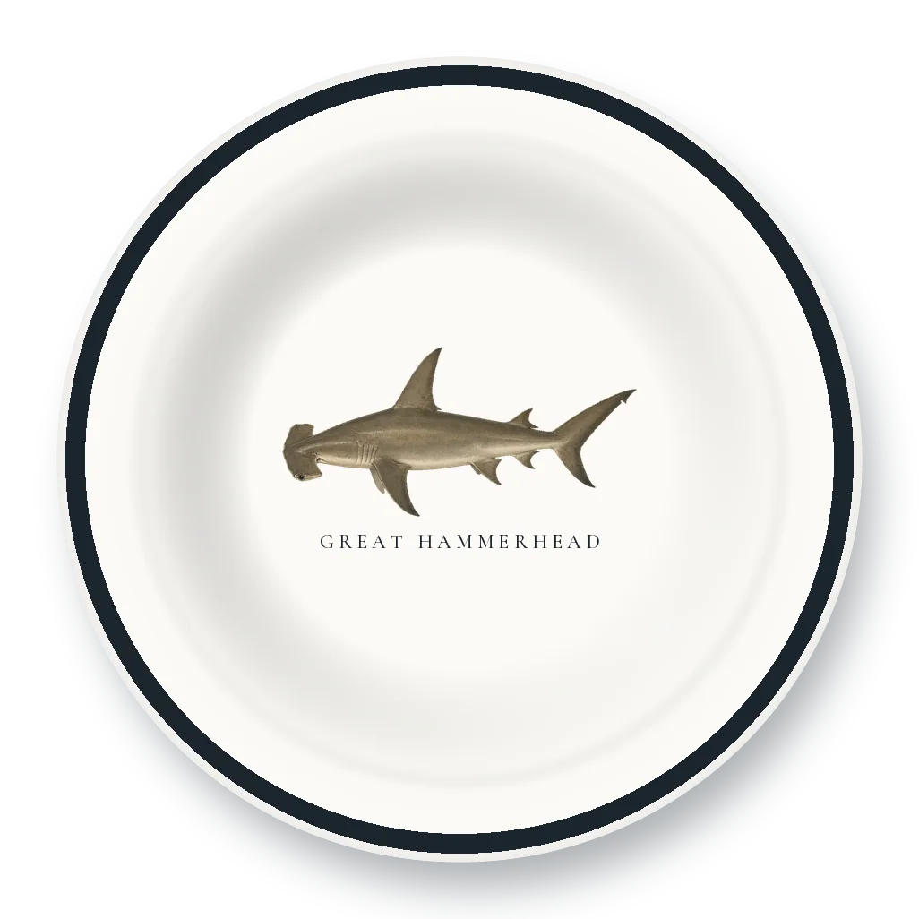 Enamel Bowl with Great Hammerhead illustration