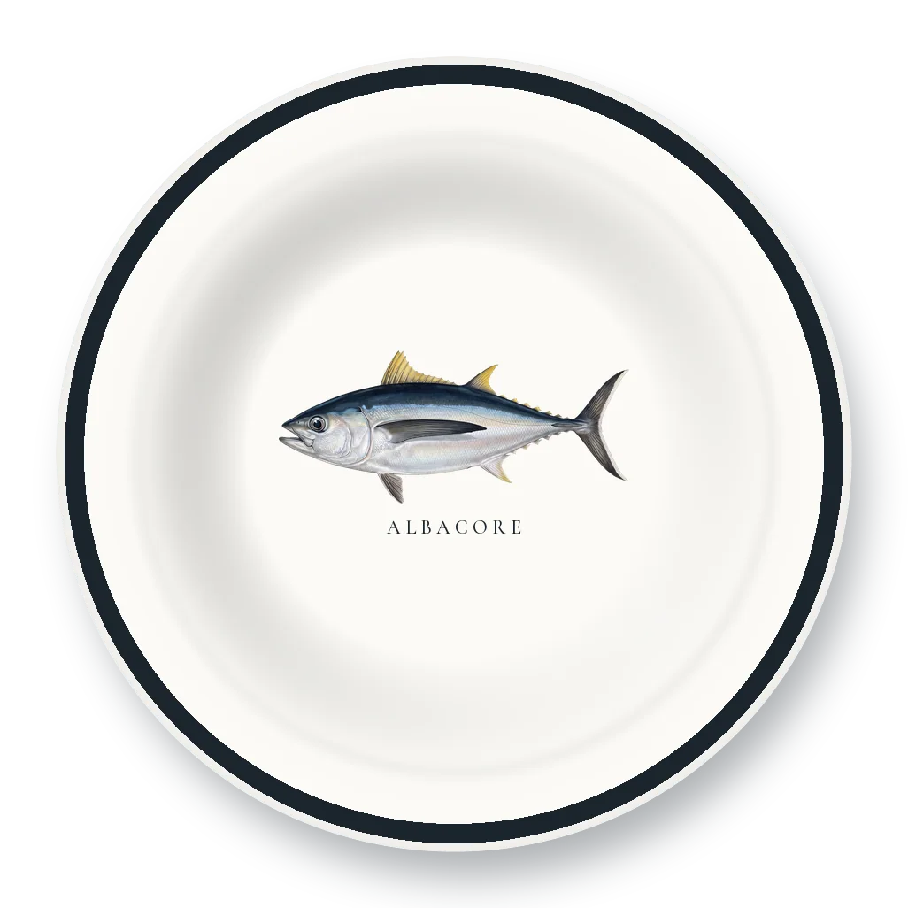 Enamel Bowl with Albacore illustration