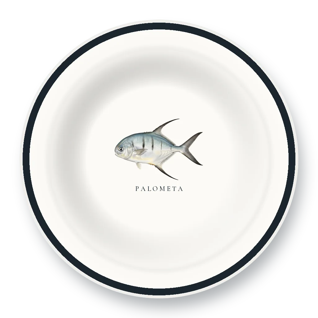 Enamel Bowl with Palometa illustration
