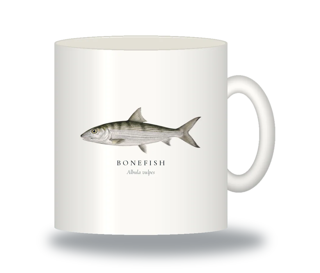 Ceramic Mug with Bonefish illustration