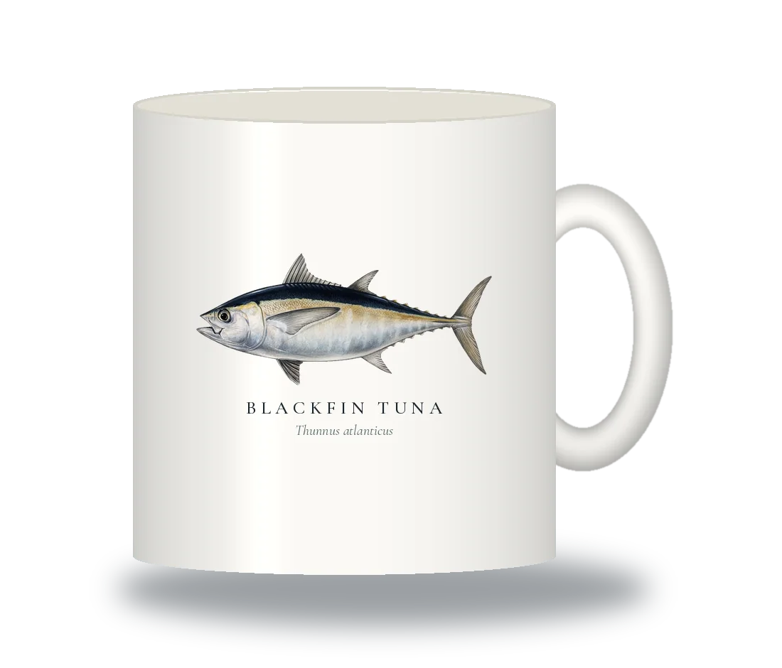 Ceramic Mug with Blackfin Tuna illustration