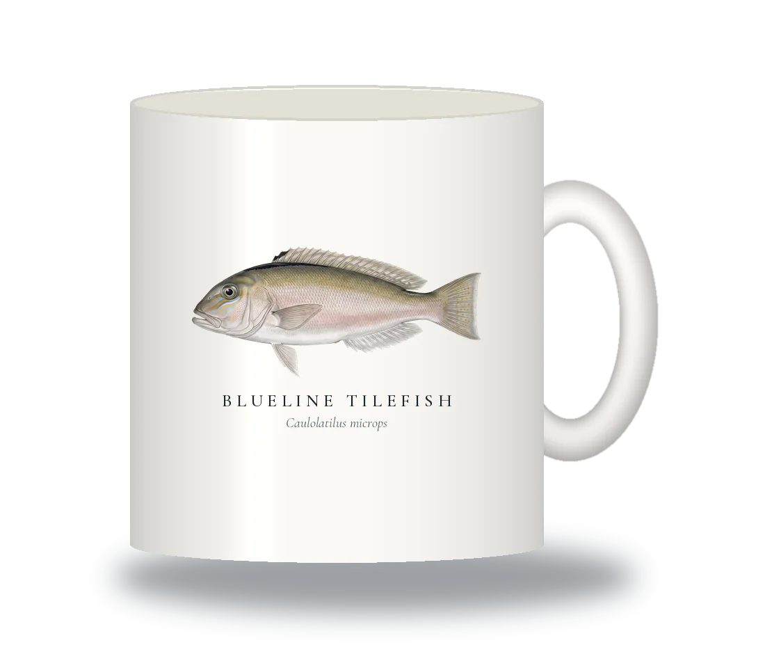 Ceramic Mug with Blueline Tilefish illustration